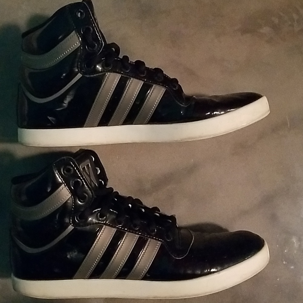 Adidas Black Lace up High Tops